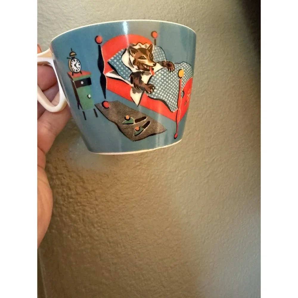 Vintage Ornamin Little Red Riding Hood Bowl & Cup Set Germany Melamine Nursery